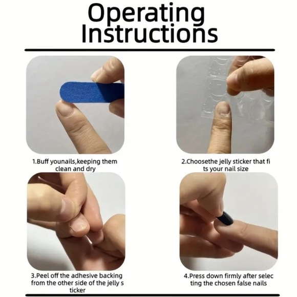 48-Piece Chic Blue Press-On Nails & Toenails Set - Glossy Short Square - Picture 4 of 4